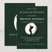 Bachelor Golf Weekend Party Uitnodiging (Voorkant / Achterkant)