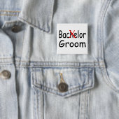 Bachelor (Groom) Vierkante Button 5,1 Cm (In situ)
