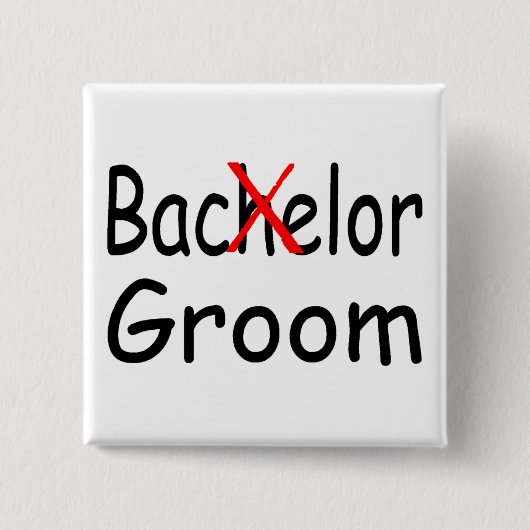 Bachelor (Groom) Vierkante Button 5,1 Cm (Voorkant)