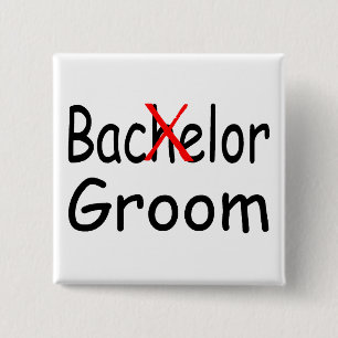 Bachelor (Groom) Vierkante Button 5,1 Cm