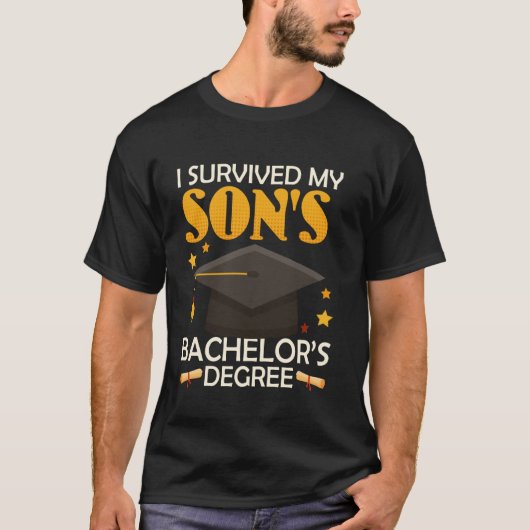 Bachelor I HEB MIJN ZOONS BACHELOR OVERLEEFD T-shirt (Voorkant)