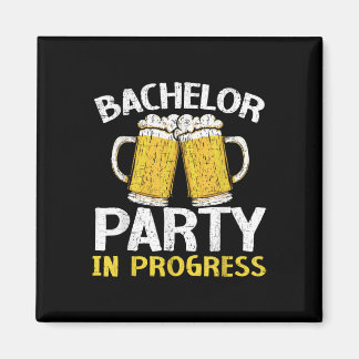 Bachelor in wording Bier Wedding Groom Brid Magneet