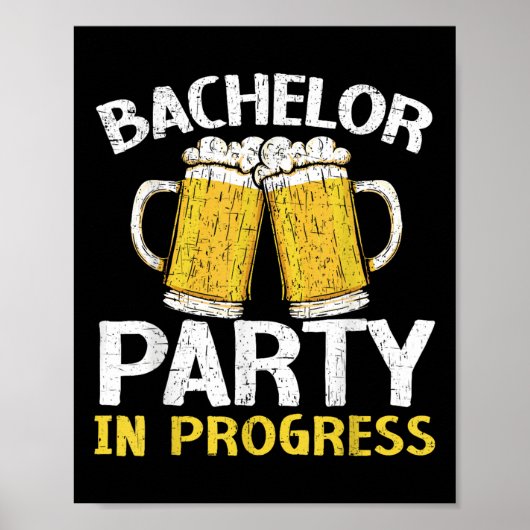 Bachelor in wording Bier Wedding Groom Brid Poster (Voorkant)