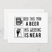 bachelor koopt dit man een biertje dat zijn bruilo aankondigingskaart (Voorkant / Achterkant)
