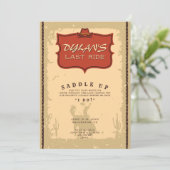 Bachelor Laatste Ride Western Cowboy Texas Adventu Kaart (Staand voorkant)