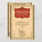 Bachelor Laatste Ride Western Cowboy Texas Adventu Kaart (Voorkant / Achterkant)