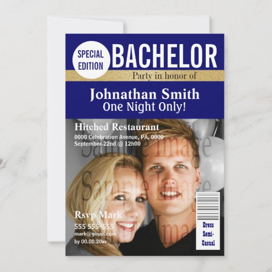 Bachelor magazine stag foto PERSONALIZE Kaart (Voorkant)