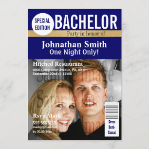Bachelor magazine stag foto PERSONALIZE Kaart