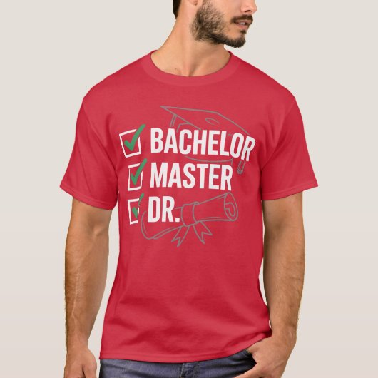 Bachelor Master Dr Degreeriumphee vrienden T-shirt (Voorkant)