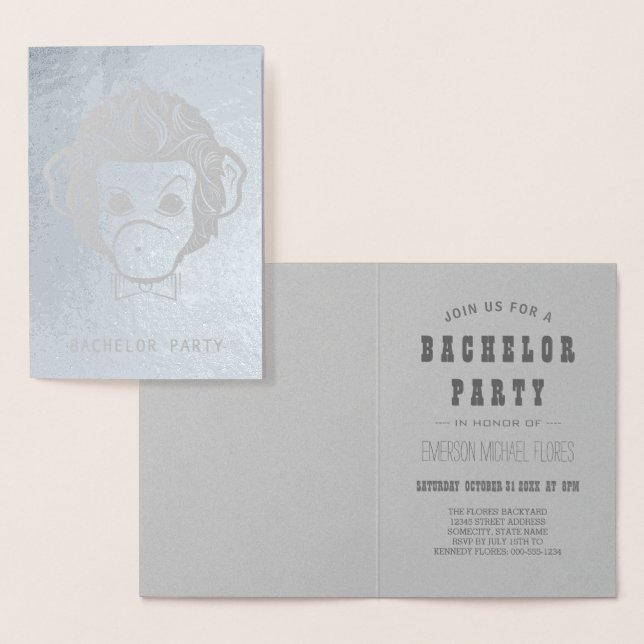 bachelor monkey zilver folie kaarten (Display)
