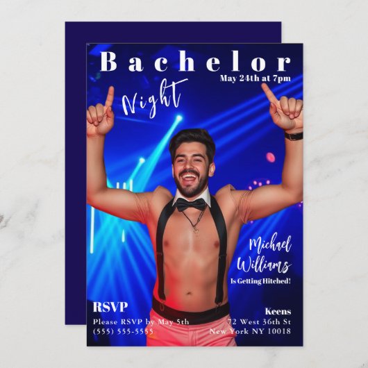 Bachelor Night Magazine Hoesje Kaart (Voorkant / Achterkant)