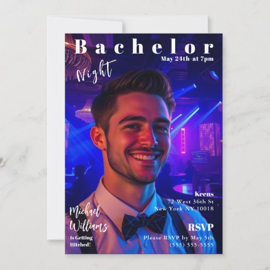 Bachelor Night Magazine Hoesje Kaart (Voorkant)