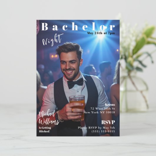Bachelor Night Magazine Hoesje Kaart (Staand voorkant)
