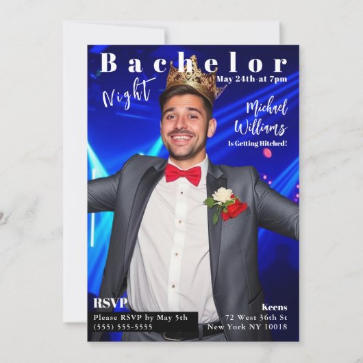 Bachelor Night Magazine Hoesje Kaart (Voorkant)