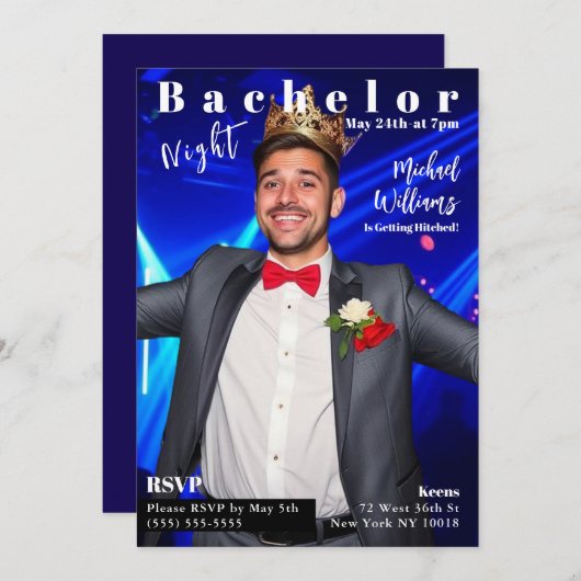 Bachelor Night Magazine Hoesje Kaart (Voorkant / Achterkant)