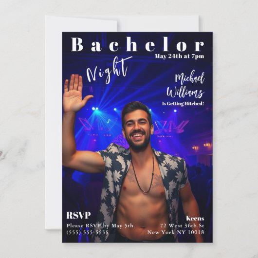 Bachelor Night Magazine Hoesje Kaart (Voorkant)