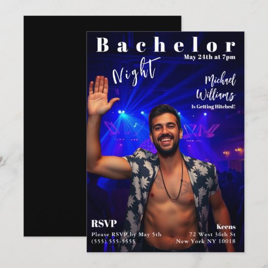Bachelor Night Magazine Hoesje Kaart (Voorkant / Achterkant)