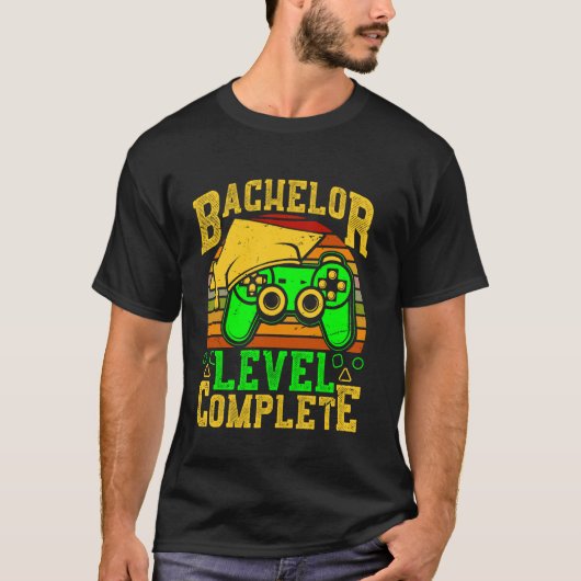 BACHELOR NIVEAU VOLTOOID Grappige Afstuderende Gam T-shirt (Voorkant)