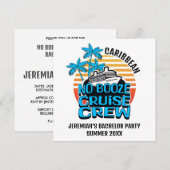 Bachelor NO DRANK CRUISE CREW Bestemming Kaart (Voorkant / Achterkant)