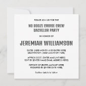 Bachelor NO DRANK CRUISE CREW Bestemming Kaart (Achterkant)