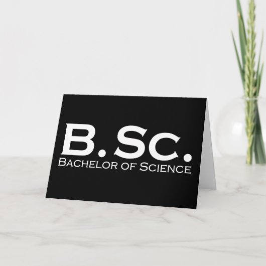 Bachelor of Science BSc Kaart (Voorkant)