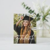 Bachelor of Science Custom Afstuderen Foto Aankondigingskaart (Staand voorkant)