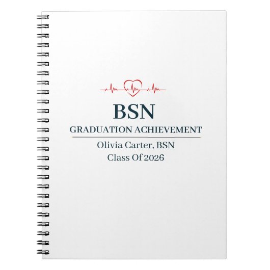 Bachelor of Science in Nursing Aangepaste Naam Jaa Notitieboek (Voorkant)