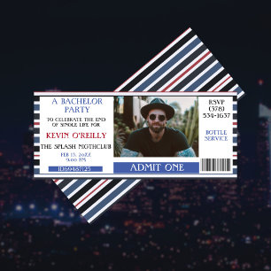 Bachelor of Stag Party Foto Uitnodiging Ticket