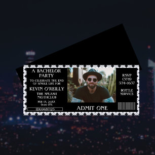 Bachelor of Stag Party Foto Uitnodiging Ticket