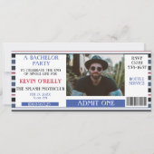 Bachelor of Stag Party Foto Uitnodiging Ticket (Voorkant)
