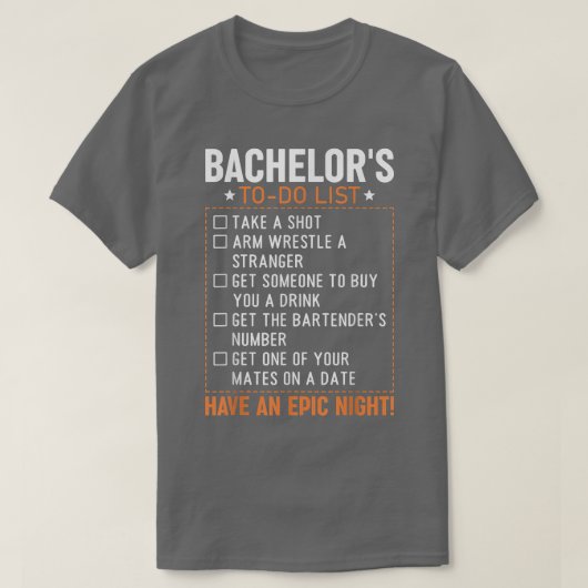 Bachelor om de Groom Bride Party te noemen Funny B T-shirt (Design voorkant)