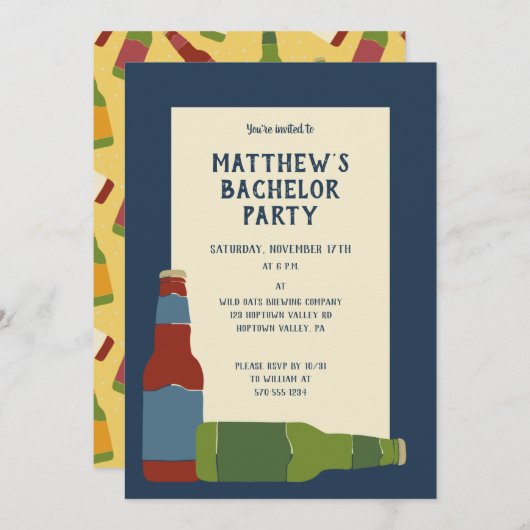 Bachelor Partij Aangepast Kaart (Voorkant / Achterkant)