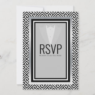 Bachelor-partij voor zwarte en zilvertuxedo aankondiging