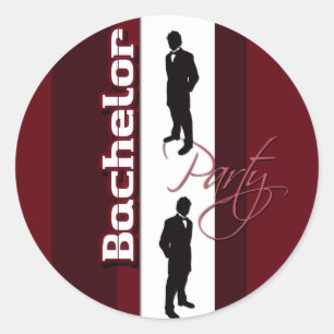 Bachelor partij voorname heren ronde sticker