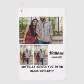 Bachelor Party, aangepast 3 Foto collage Golfhanddoek (Voorkant)