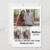 Bachelor Party, aangepast 3 Foto collage Kaart (Voorkant)