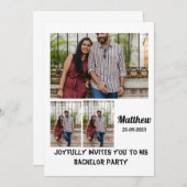 Bachelor Party, aangepast 3 Foto collage Kaart (Voorkant / Achterkant)