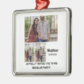 Bachelor Party, aangepast 3 Foto collage Metalen Ornament (Links)