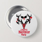Bachelor Party Antler Pin Ronde Button 7,6 Cm (Voorkant /achterkant)