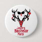 Bachelor Party Antler Pin Ronde Button 7,6 Cm (Voorkant)