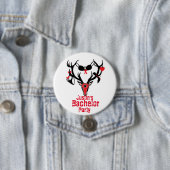Bachelor Party Antler Pin Ronde Button 7,6 Cm (In situ)