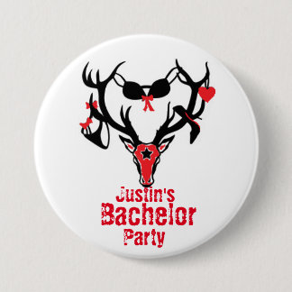 Bachelor Party Antler Pin Ronde Button 7,6 Cm