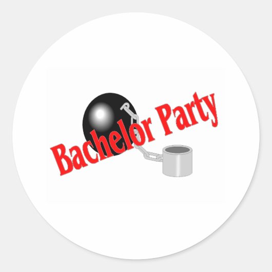 Bachelor Party Ball en Chain Ronde Sticker (Voorkant)