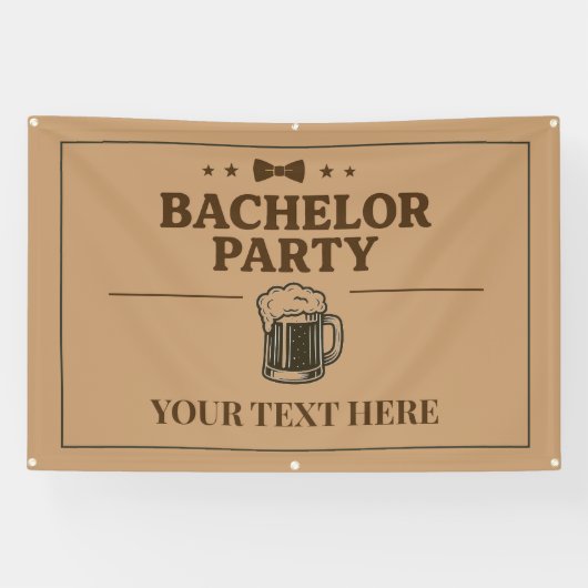 Bachelor Party Banner. Bierpul Ontwerp | Drag&Drop Spandoek (Horizontaal)