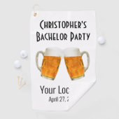 Bachelor Party Beer Cheers Wedding Golfhanddoek (Insitu)