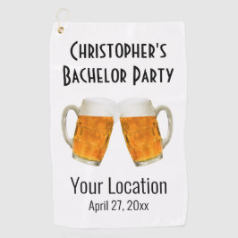 Bachelor Party Beer Cheers Wedding Golfhanddoek