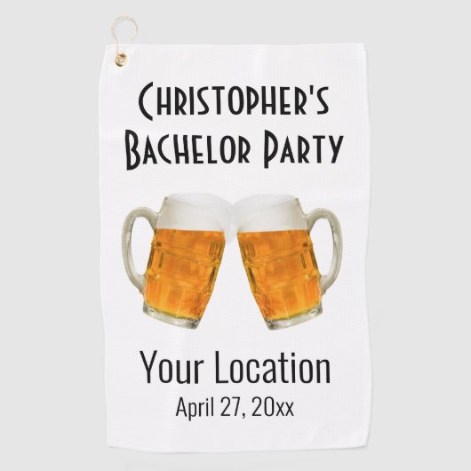 Bachelor Party Beer Cheers Wedding Golfhanddoek (Voorkant)