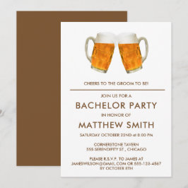 Bachelor Party Beer Cheers Wedding Kaart