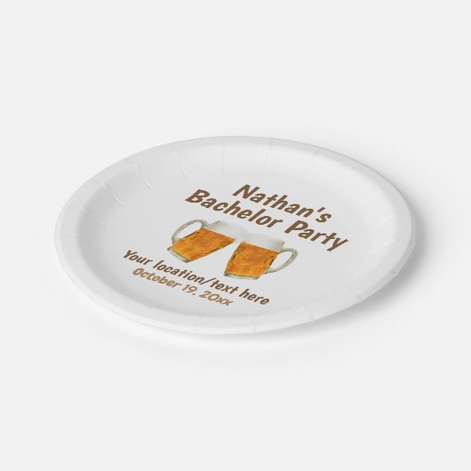 Bachelor Party Beer Cheers Wedding Papieren Bordje (Gekanteld)