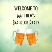 Bachelor Party Beer Cheers Welcome Sign Raamsticker (Vel 3)